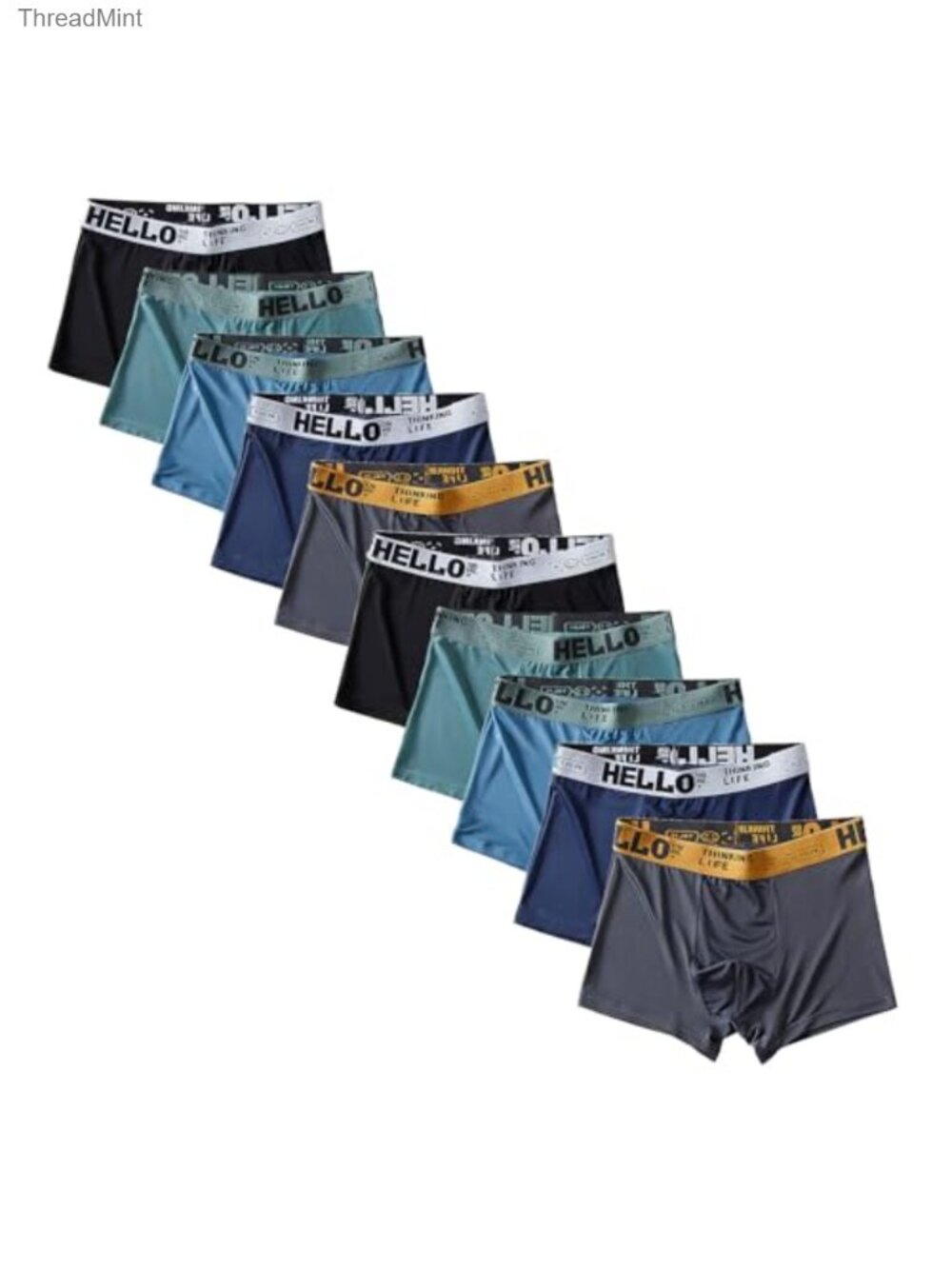 Men's Boxer Briefs 10-Pack Soft Cool Smooth Moisture-Wicking Polyester